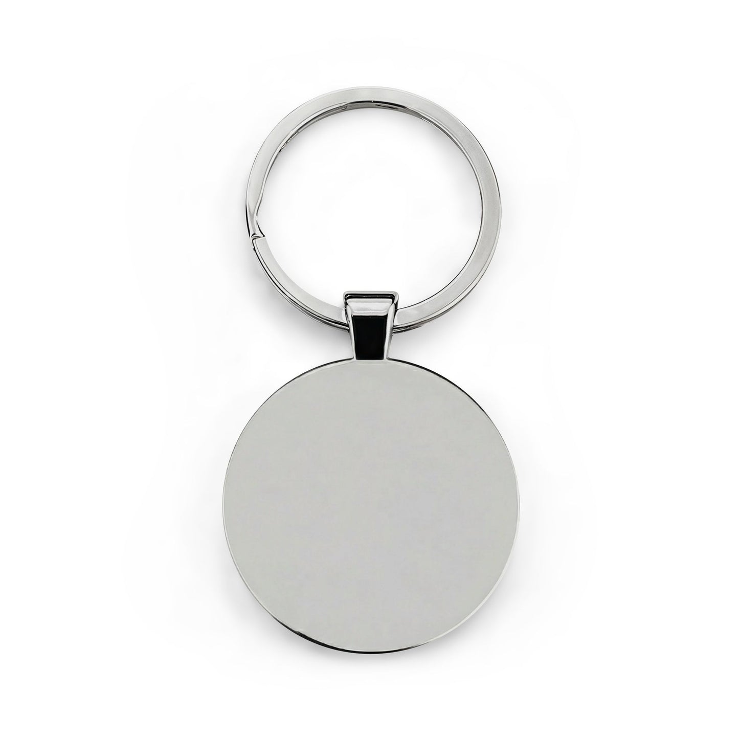 Proud American Christian Round Stainless Steel Keychain — Patriotic Cross Flag Design
