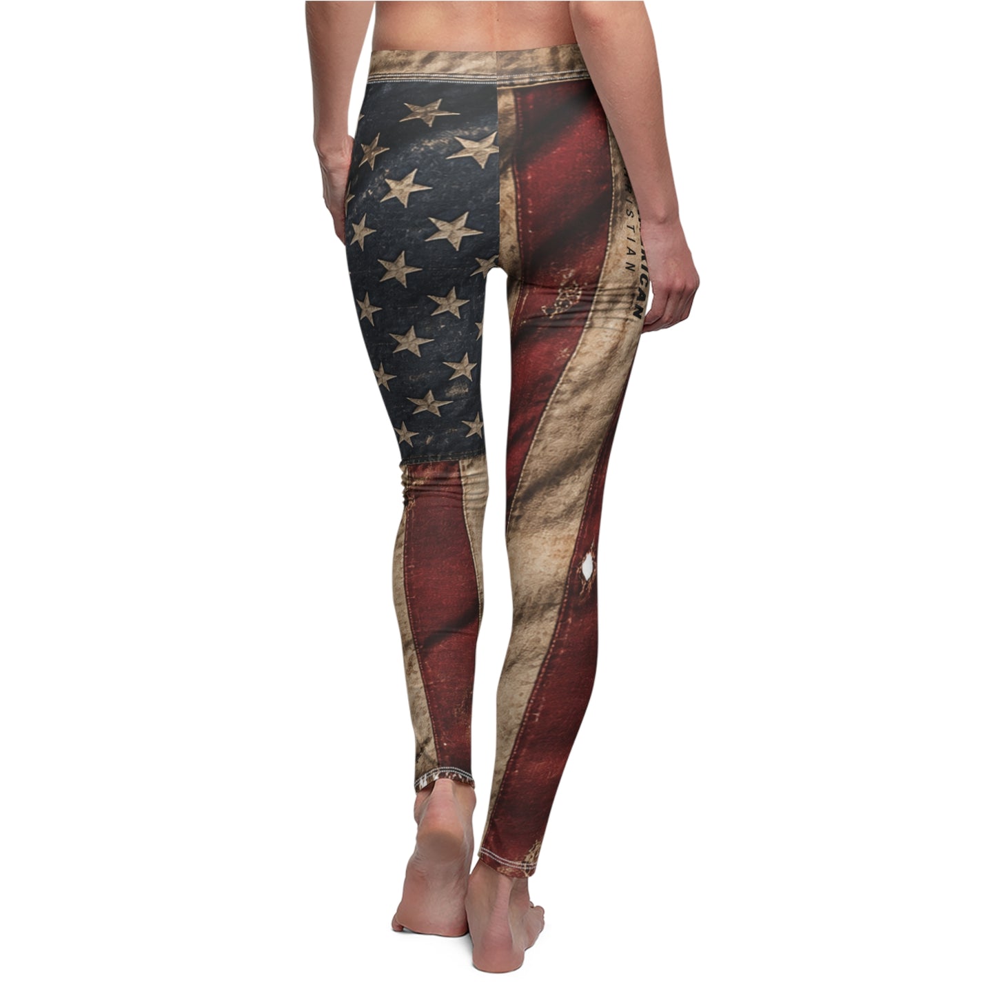 American Flag Vintage Leggings — Proud American All-Over Print