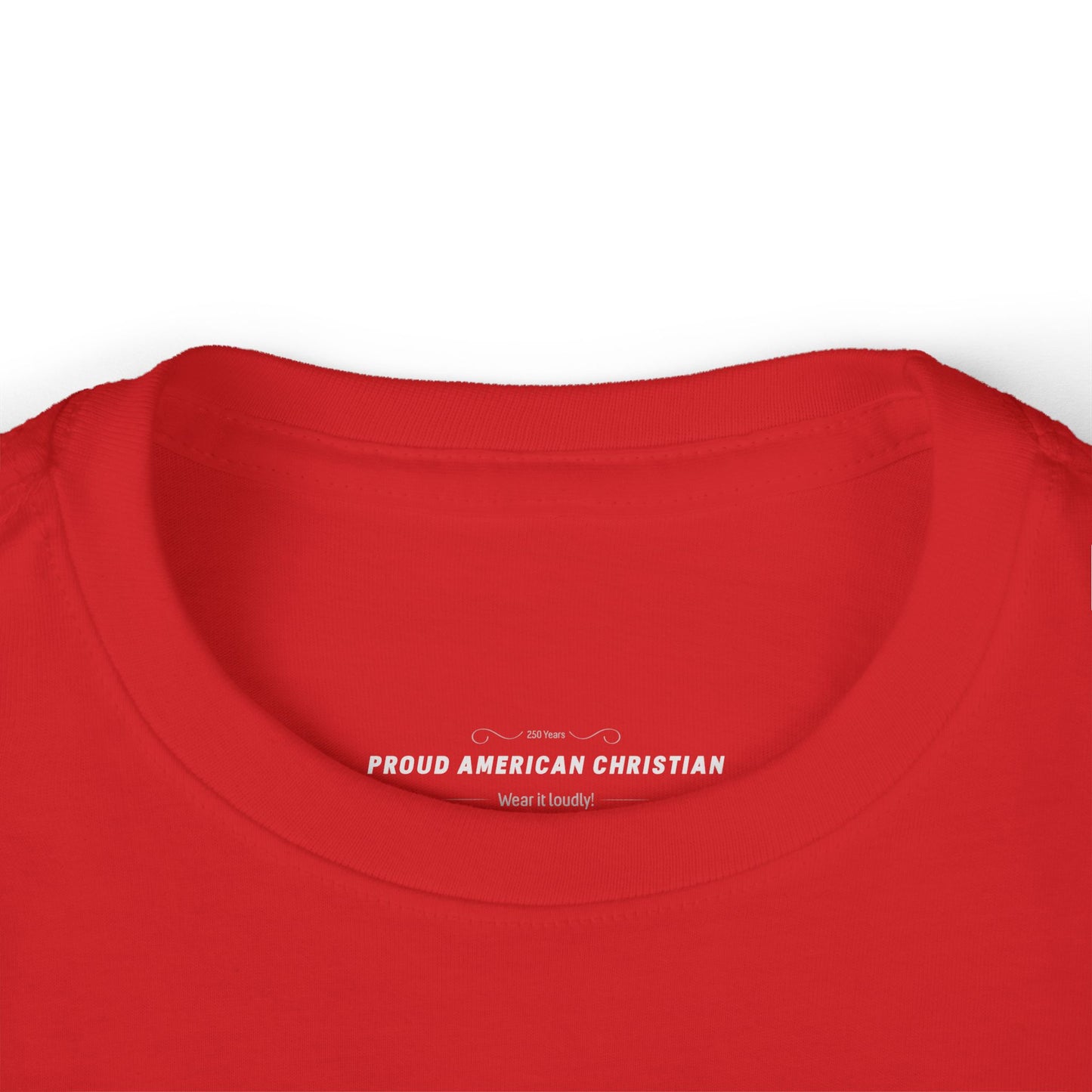 Toddler Long Sleeve Tee — "Proud American Christian" Minimalist Baby Shirt