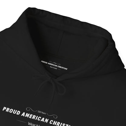 Proud American Christian Hoodie — Flag & Cross Patriotic Pullover