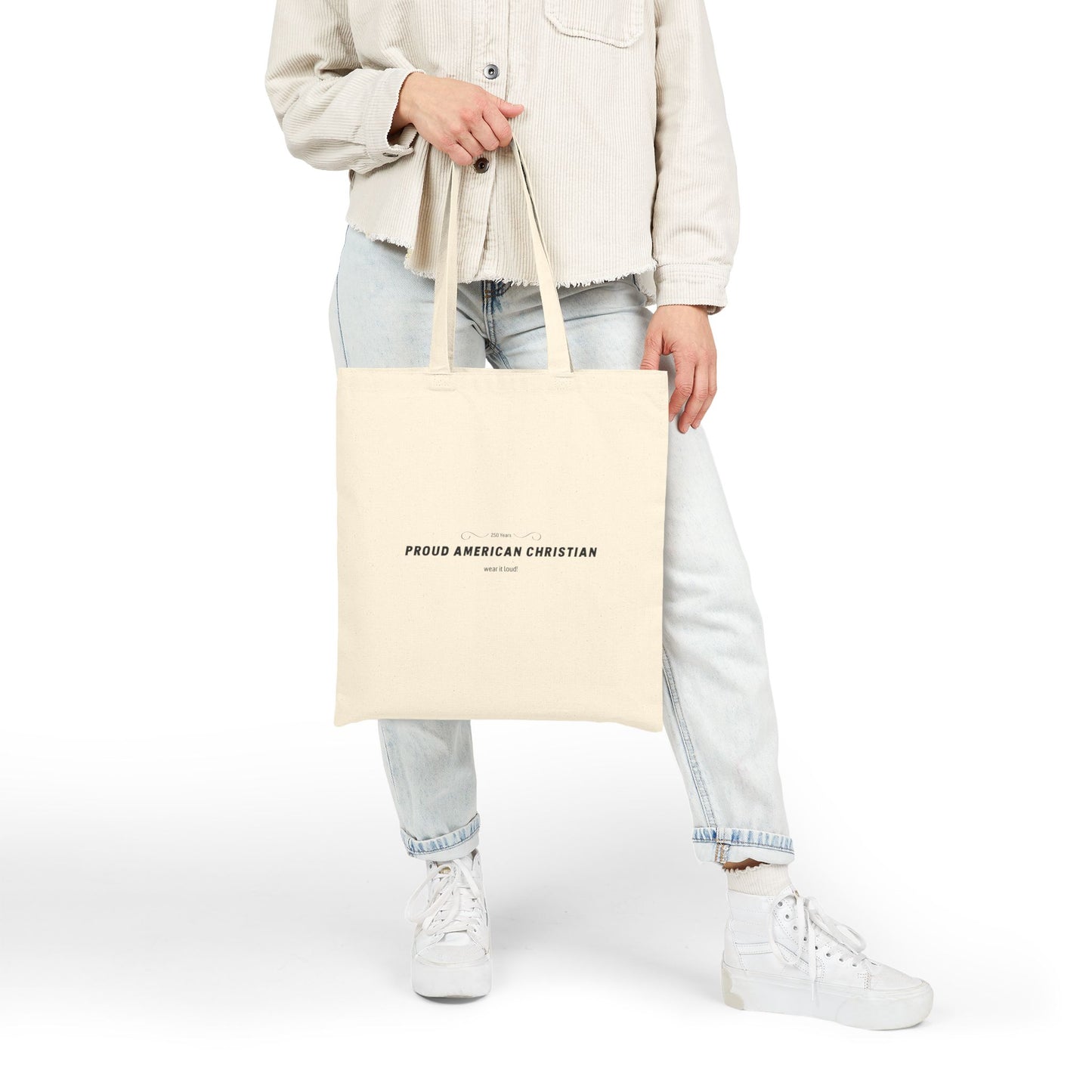 Proud American Christian Cotton Canvas Tote Bag