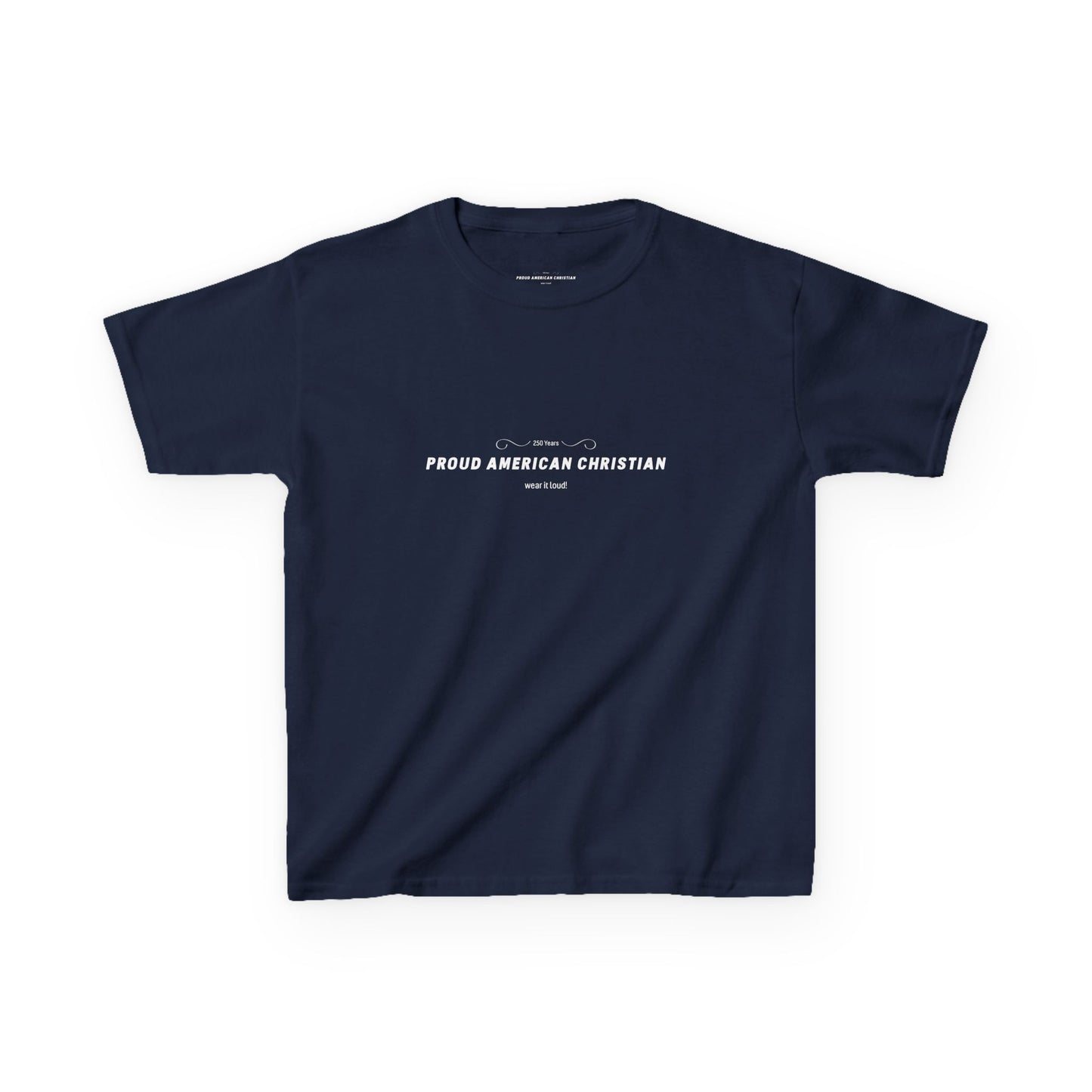Kids T‑Shirt - "Proud American Christian" Minimalist Faith Tee for Children