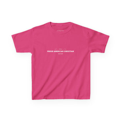 Kids T‑Shirt - "Proud American Christian" Minimalist Faith Tee for Children