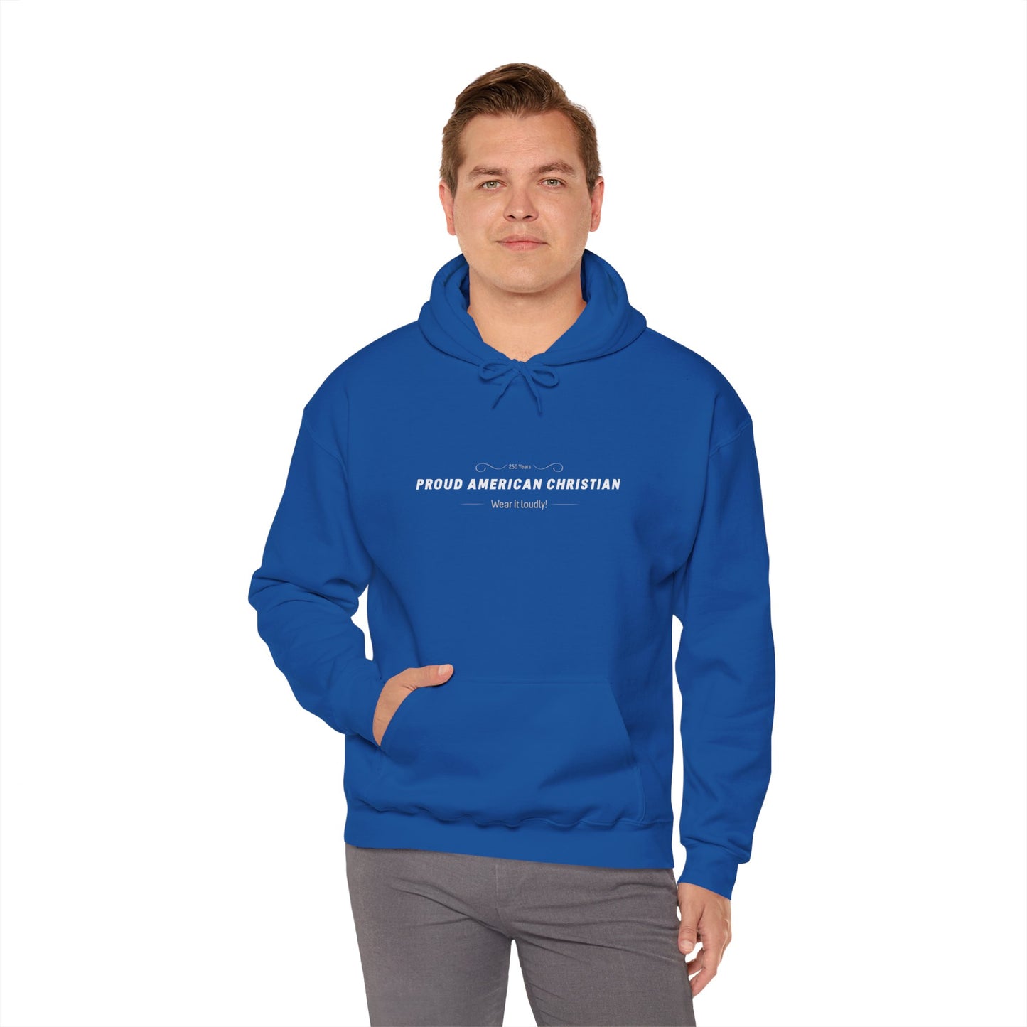 Proud American Christian Hoodie — Flag & Cross Patriotic Pullover