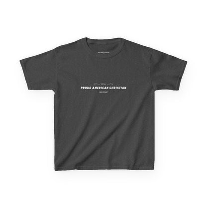 Kids T‑Shirt - "Proud American Christian" Minimalist Faith Tee for Children