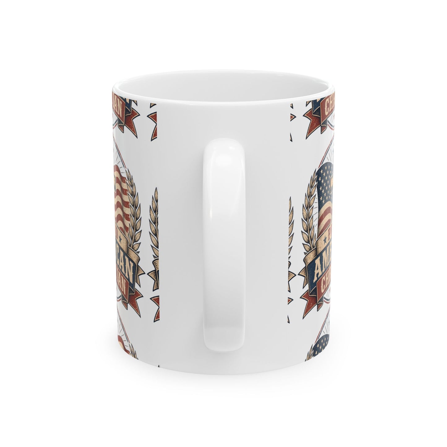 Proudly American Christian Mug — Patriotic Design