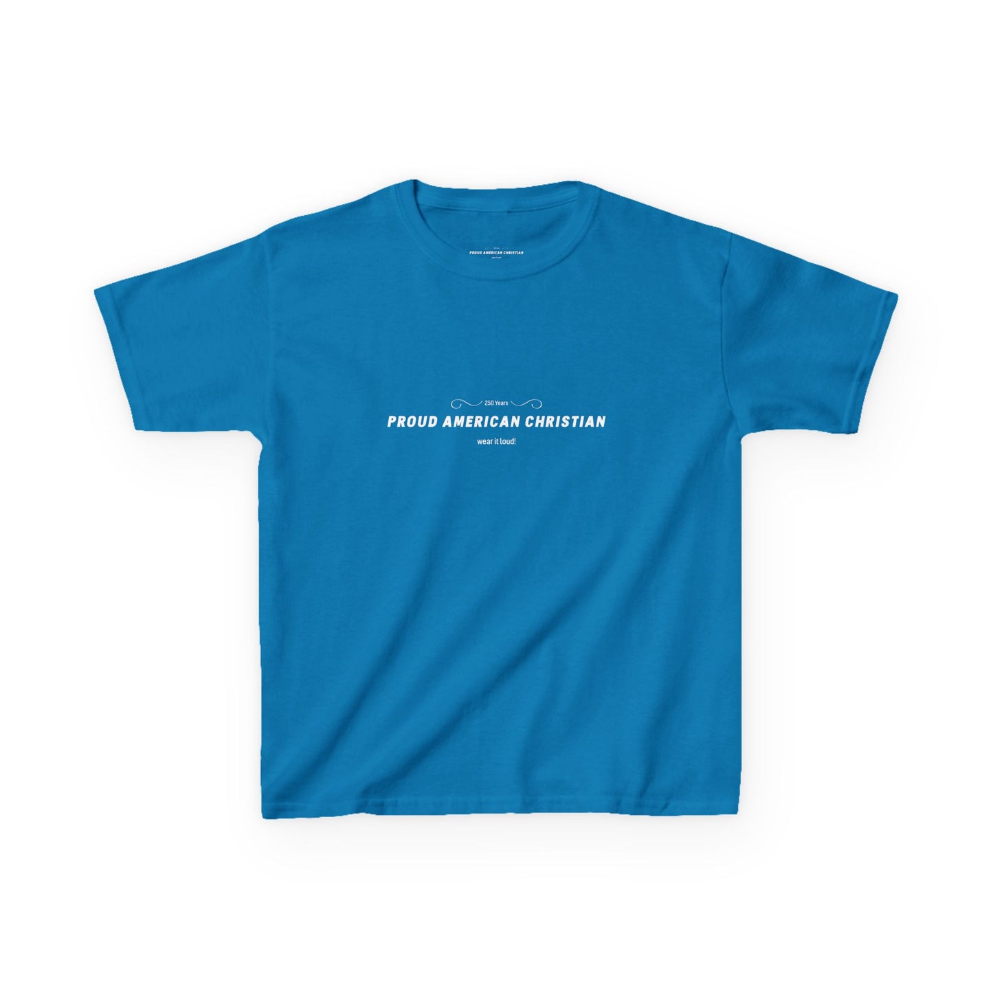 Kids T‑Shirt - "Proud American Christian" Minimalist Faith Tee for Children
