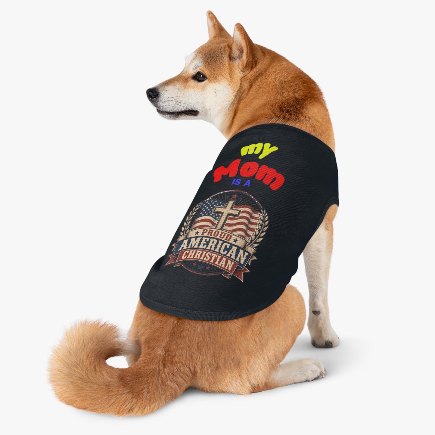 Proudly American Christian Pet Tank Top | Patriotic Design