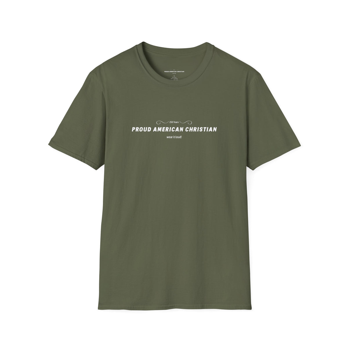 American Christian T-Shirt — Patriotic Flag Design (Adult)
