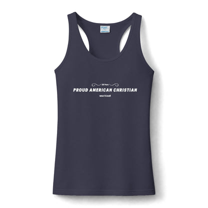 Proud American Christian Tank Top — Women's Faith & Patriot Performance Tank