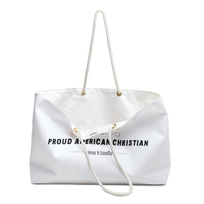 Proud American Christian Weekender Bag — Patriotic Religious Travel Tote