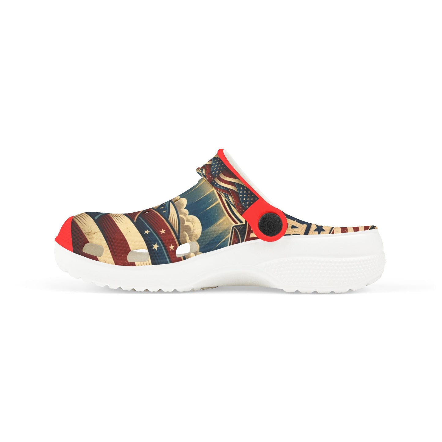 Kids Patriotic American Flag Clogs — "Proud American" EVA Foam Slides