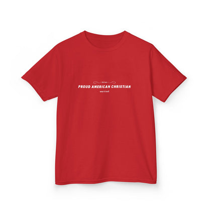 Kids T‑Shirt - "Proud American Christian" Minimalist Faith Tee for Children