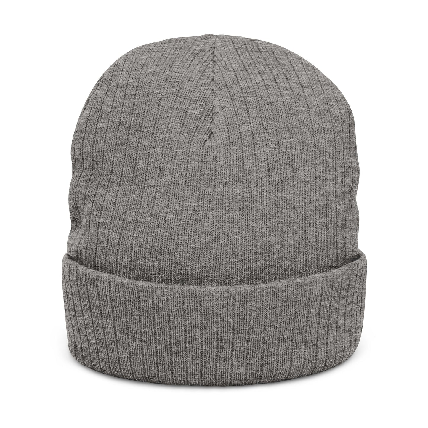 Proud American Christian Ribbed Knit Beanie — Embroidered Cuffed Winter Hat - Light Colors