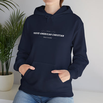 Proud American Christian Hoodie — Flag & Cross Patriotic Pullover