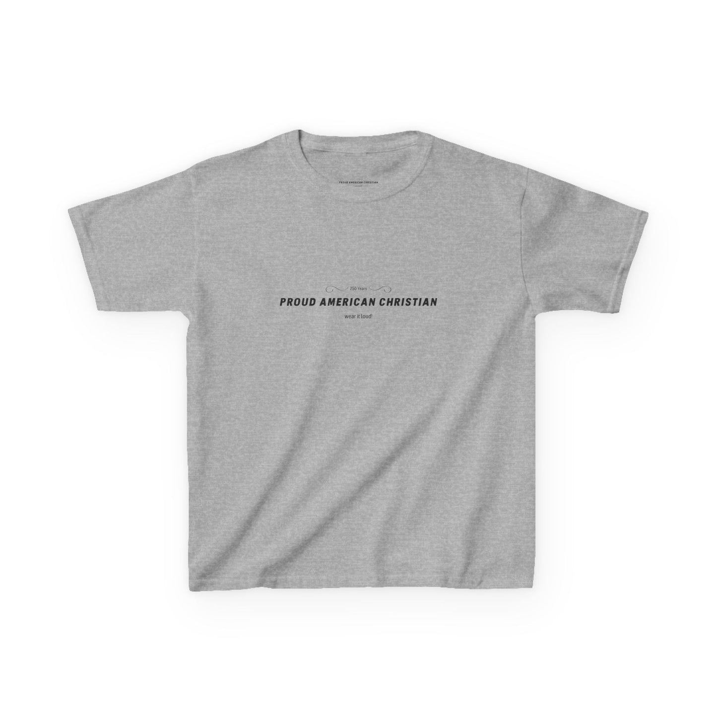 Kids T‑Shirt - "Proud American Christian" Minimalist Faith Tee for Children