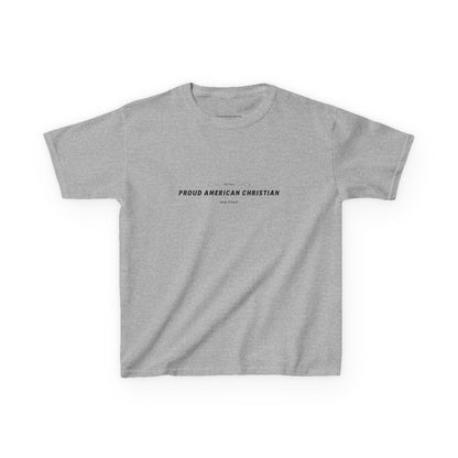 Kids T‑Shirt - "Proud American Christian" Minimalist Faith Tee for Children