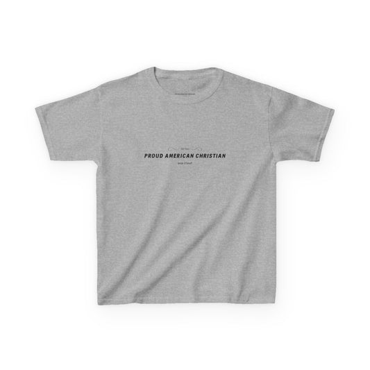 Kids T‑Shirt - "Proud American Christian" Minimalist Faith Tee for Children