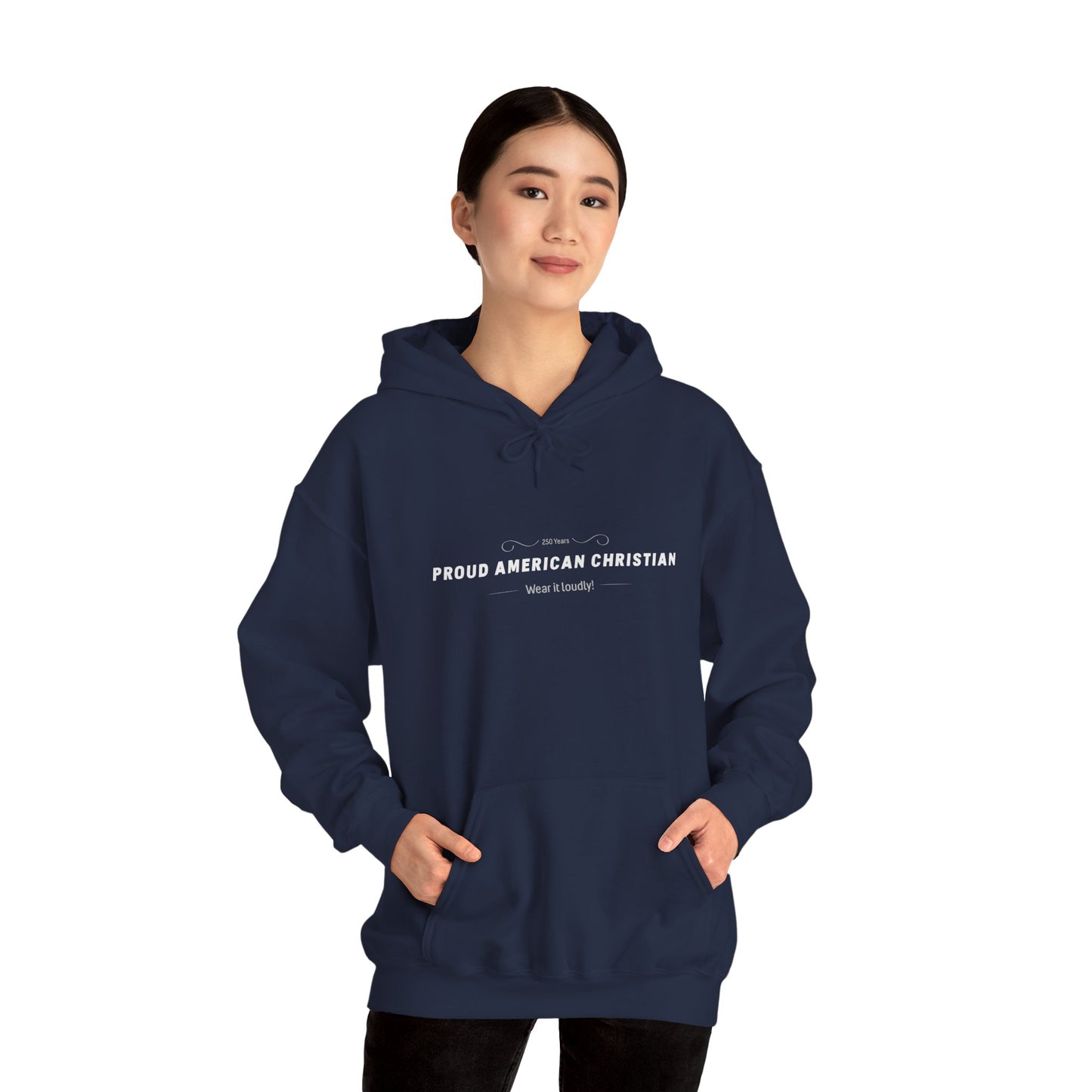 Proud American Christian Hoodie — Flag & Cross Patriotic Pullover