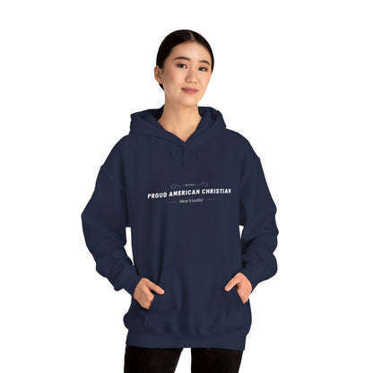Proud American Christian Hoodie — Flag & Cross Patriotic Pullover