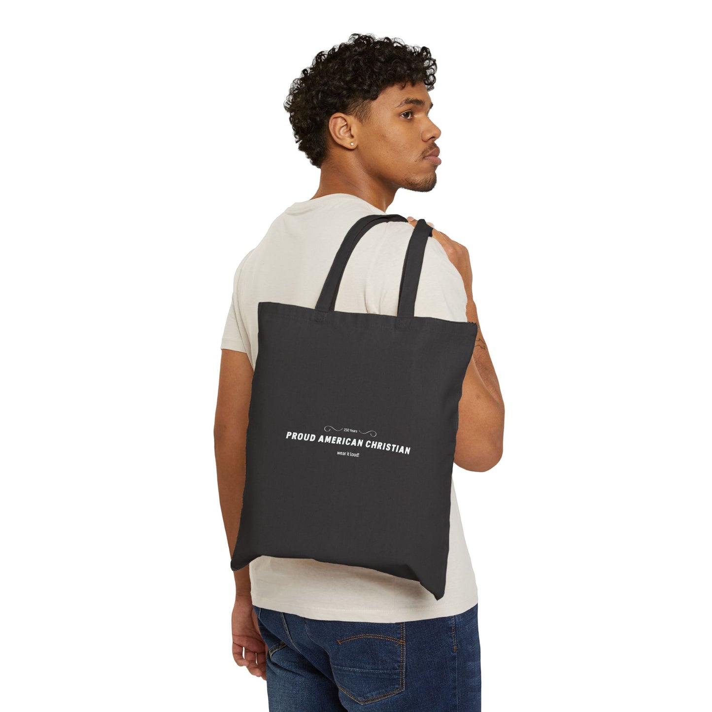 Proud American Christian Cotton Canvas Tote Bag