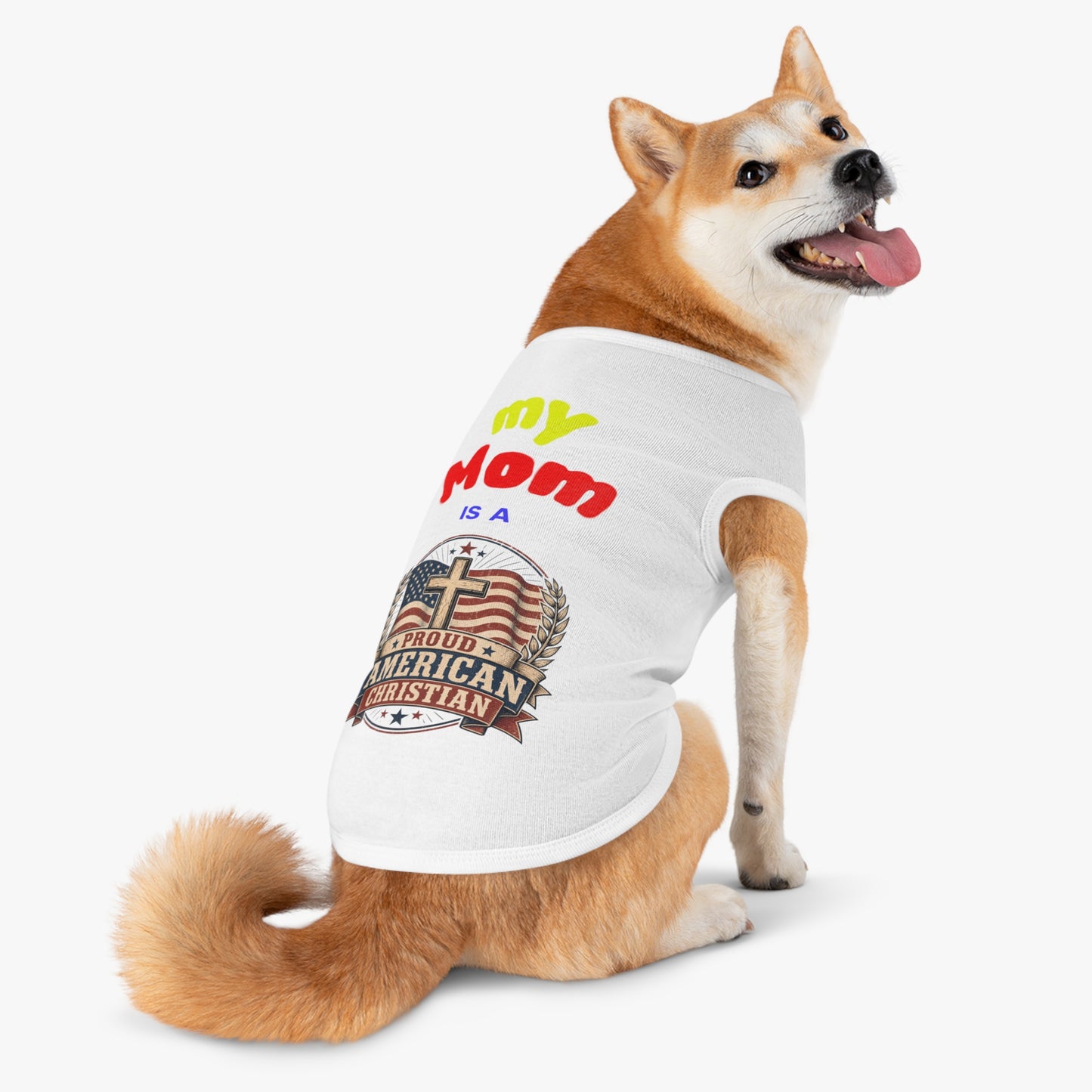 Proudly American Christian Pet Tank Top | Patriotic Design