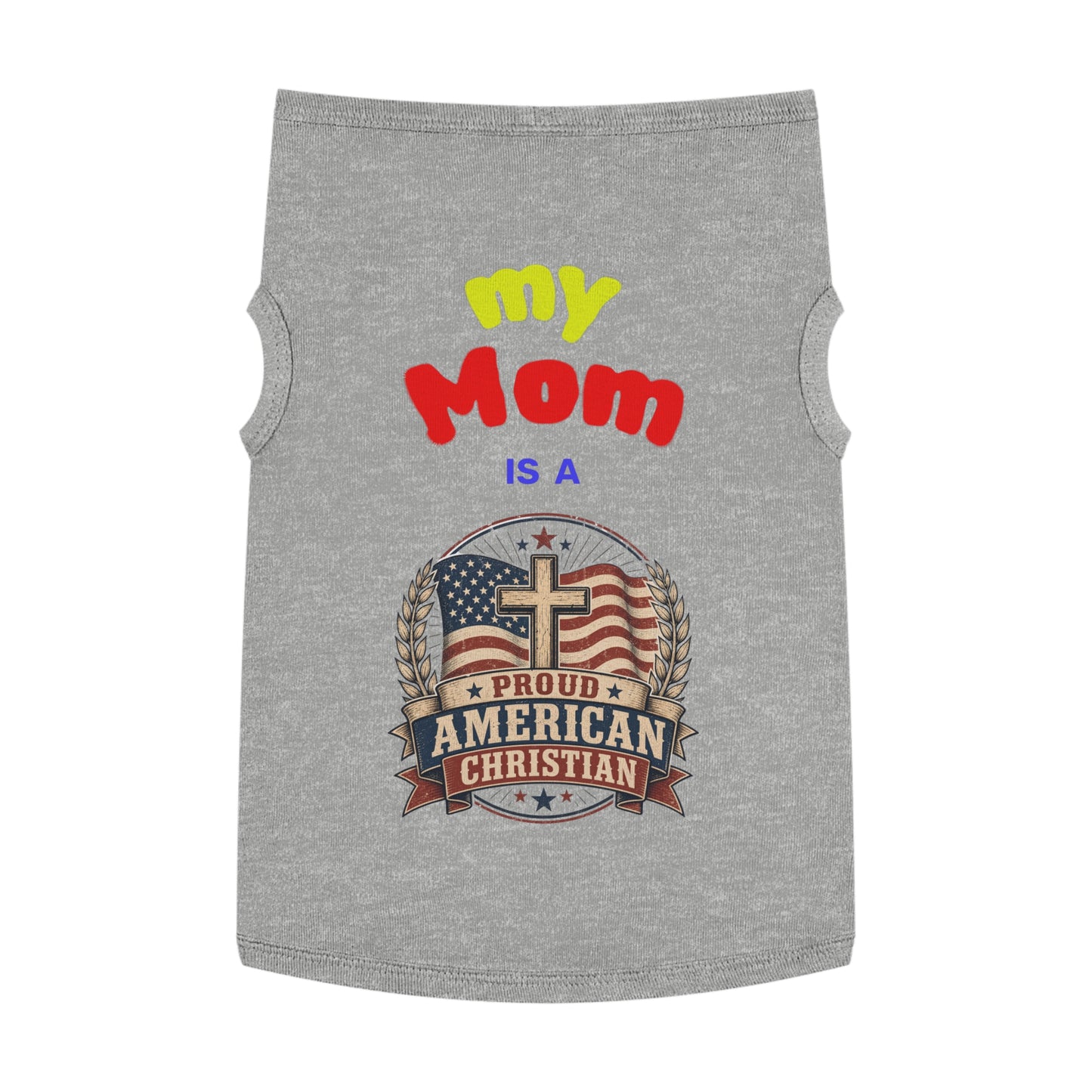 Proudly American Christian Pet Tank Top | Patriotic Design
