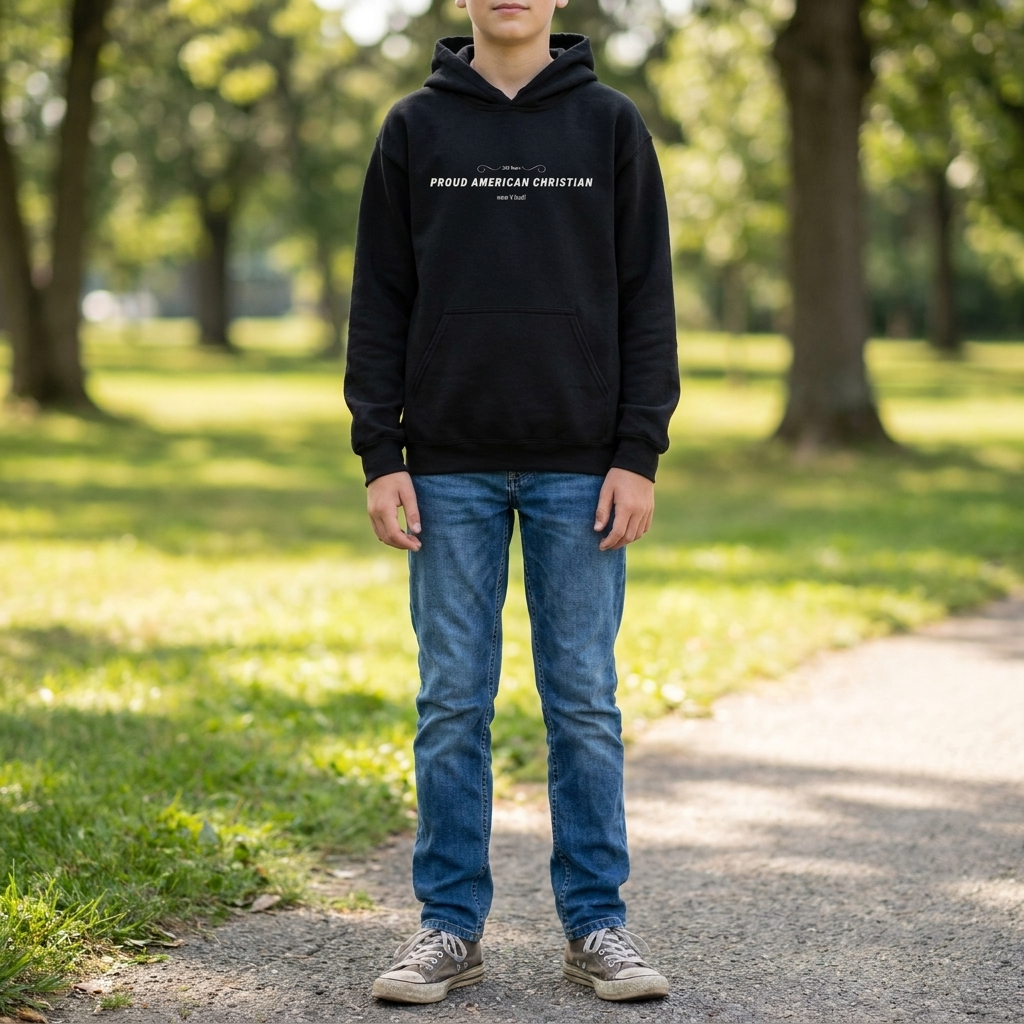 American Christian Hoodie — Youth Patriotic Pullover