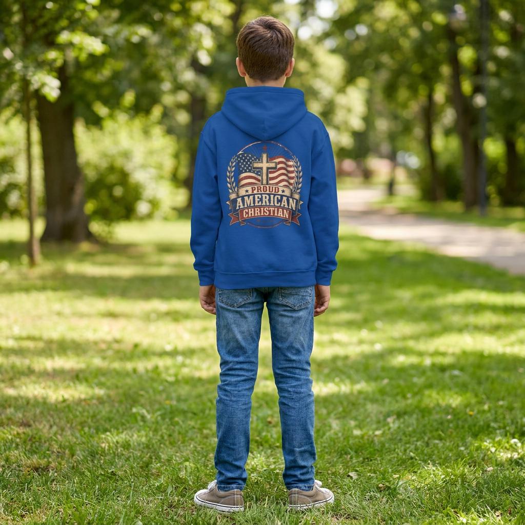 American Christian Hoodie — Youth Patriotic Pullover