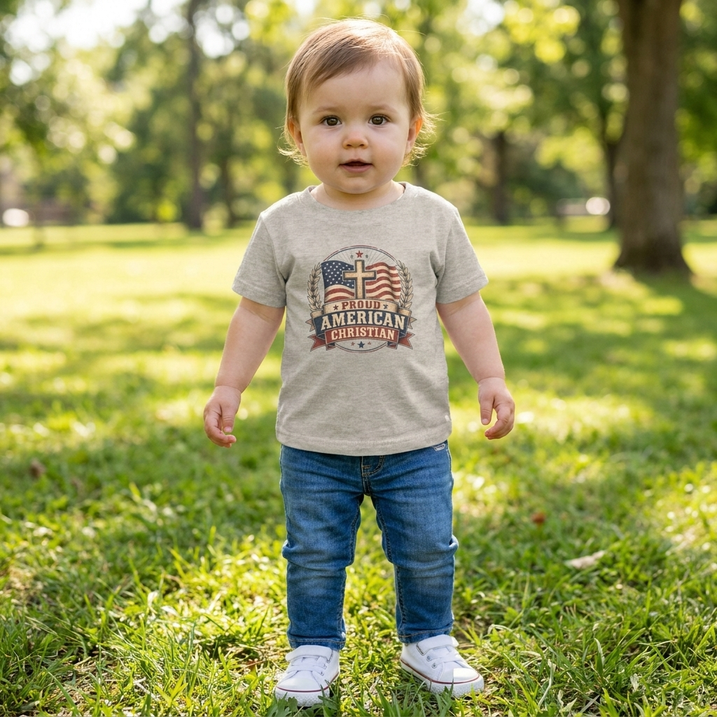 American Christian Infant T-Shirt for Boys and Girls (6-24 Months)