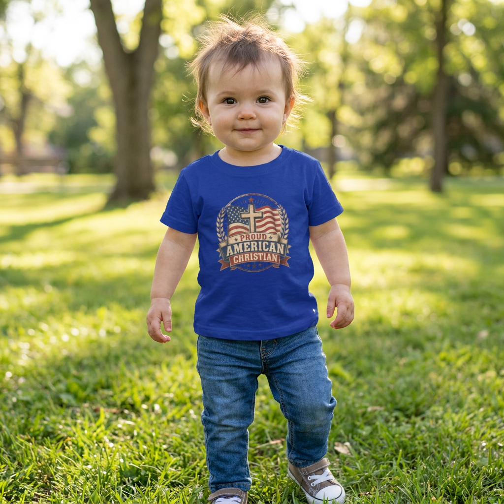 American Christian Infant T-Shirt for Boys and Girls (6-24 Months)