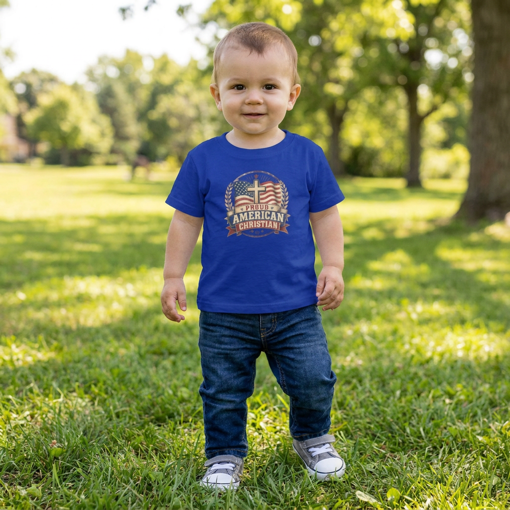 American Christian Infant T-Shirt for Boys and Girls (6-24 Months)