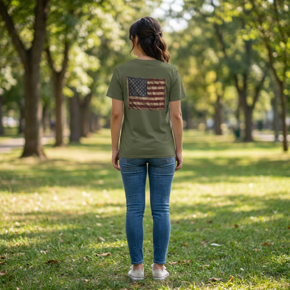 American Christian T-Shirt — Patriotic Flag Design (Adult)