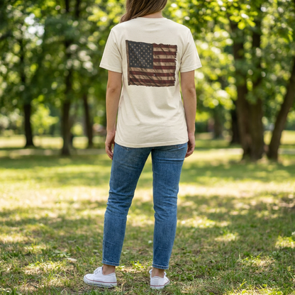 American Christian T-Shirt — Patriotic Flag Design (Adult)