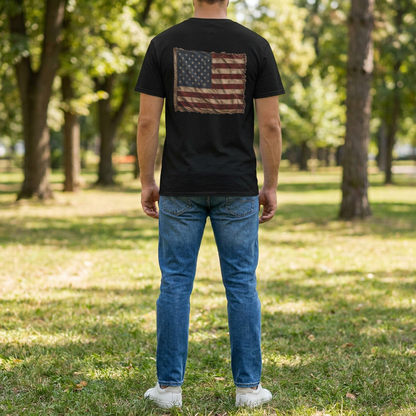 American Christian T-Shirt — Patriotic Flag Design (Adult)
