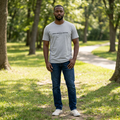 American Christian T-Shirt — Patriotic Flag Design (Adult)