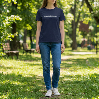 American Christian T-Shirt — Patriotic Flag Design (Adult)