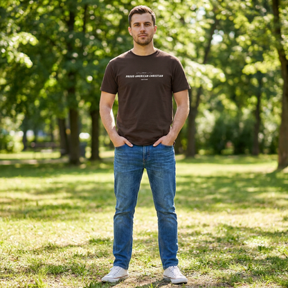 American Christian T-Shirt — Patriotic Flag Design (Adult)
