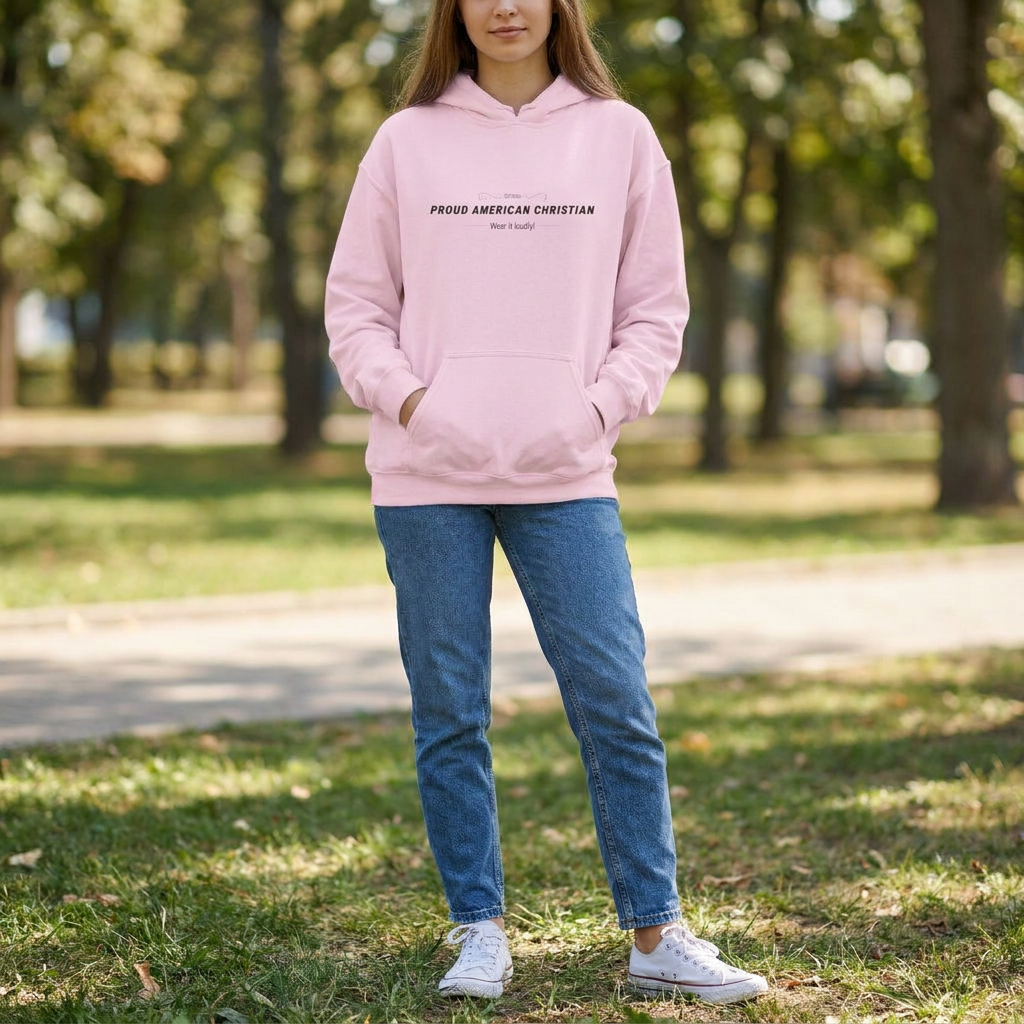 American Christian Hoodie — Patriotic Pullover (Ladies)