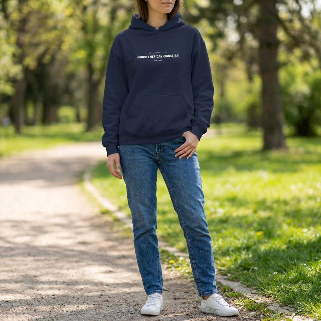 American Christian Hoodie — Patriotic Pullover (Ladies)