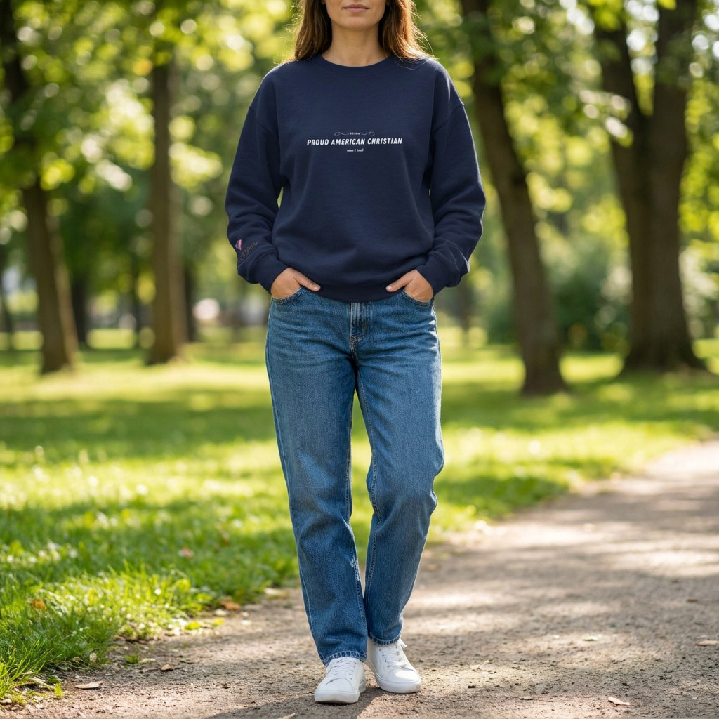 American Christian Crewneck Sweatshirt (Ladies)