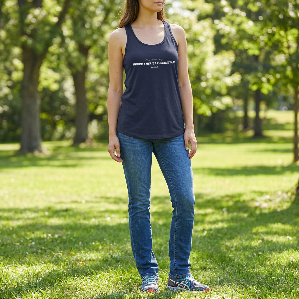 Proud American Christian Tank Top — Women's Faith & Patriot Performance Tank