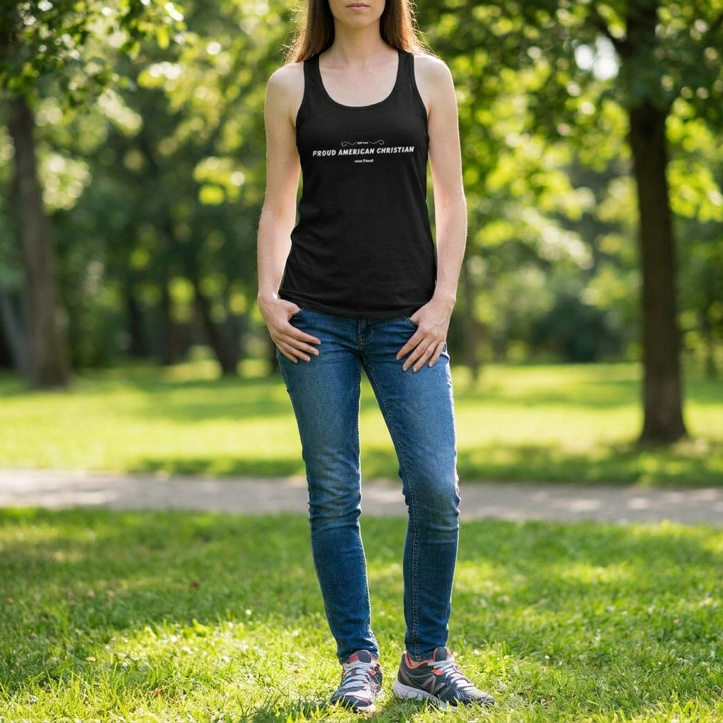 Proud American Christian Tank Top — Women's Faith & Patriot Performance Tank