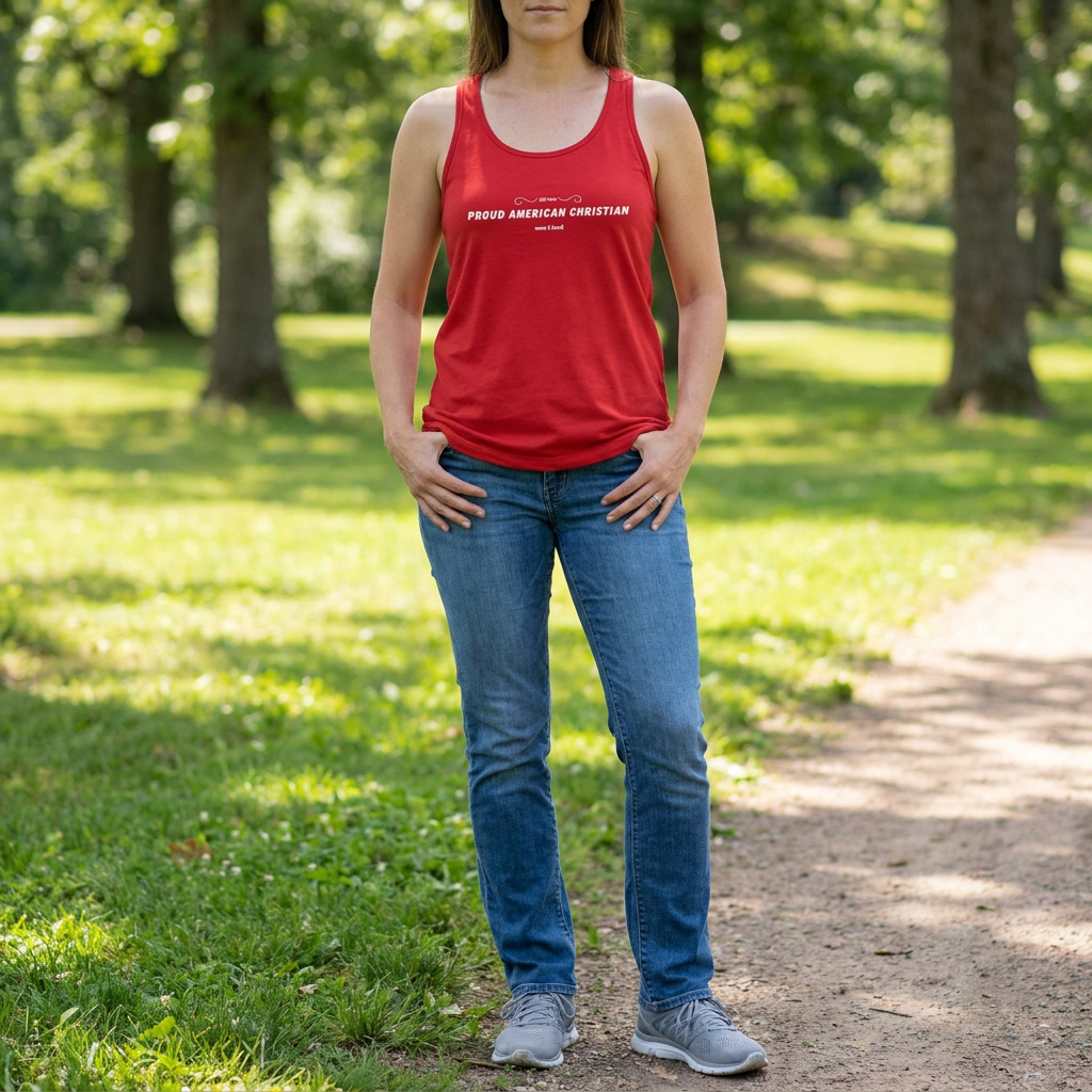 Proud American Christian Tank Top — Women's Faith & Patriot Performance Tank