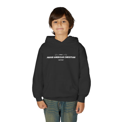 Proud American Christian Hoodie — Youth Patriotic Cross Pullover