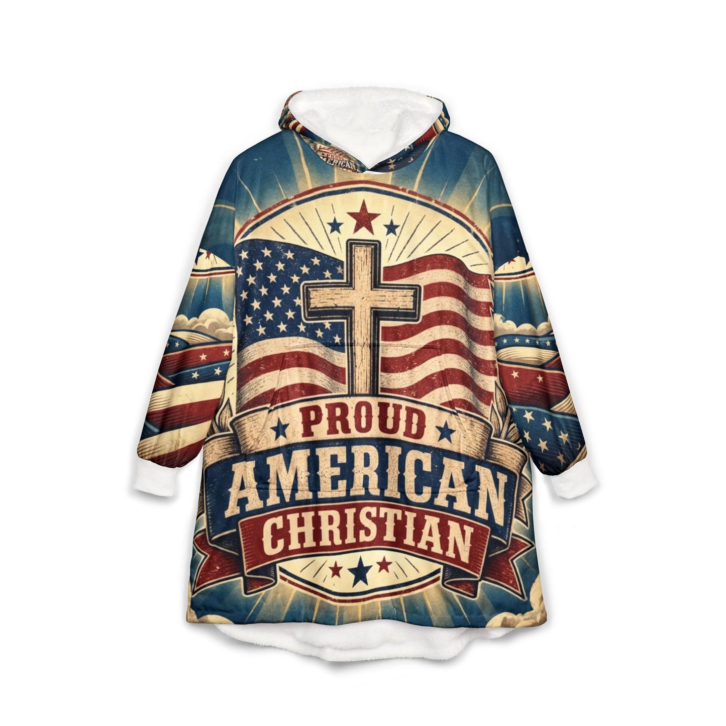Proud American Christian Hooded Blanket