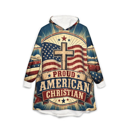 Proud American Christian Hooded Blanket