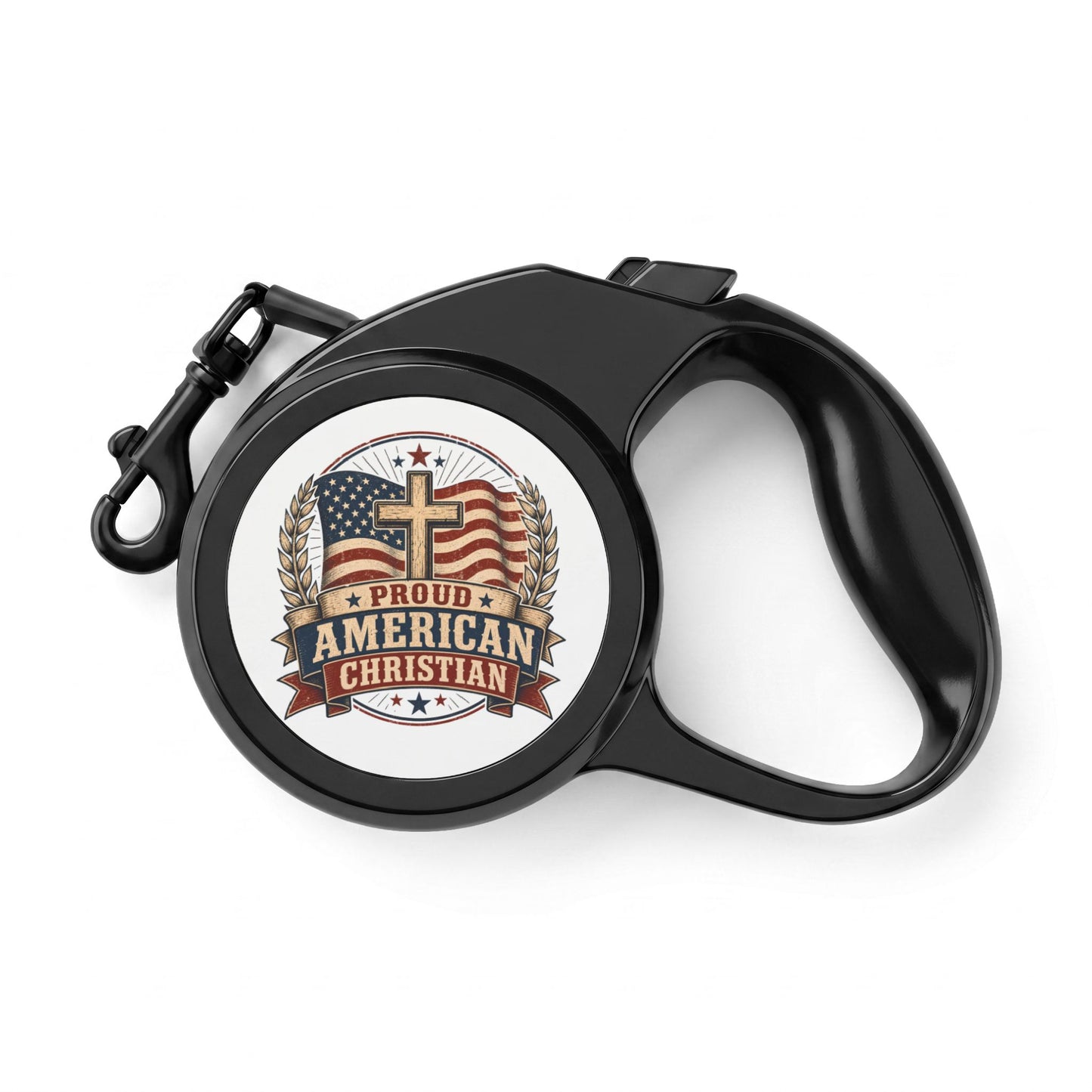 Retractable Dog Leash — Proud American Christian Flag Design