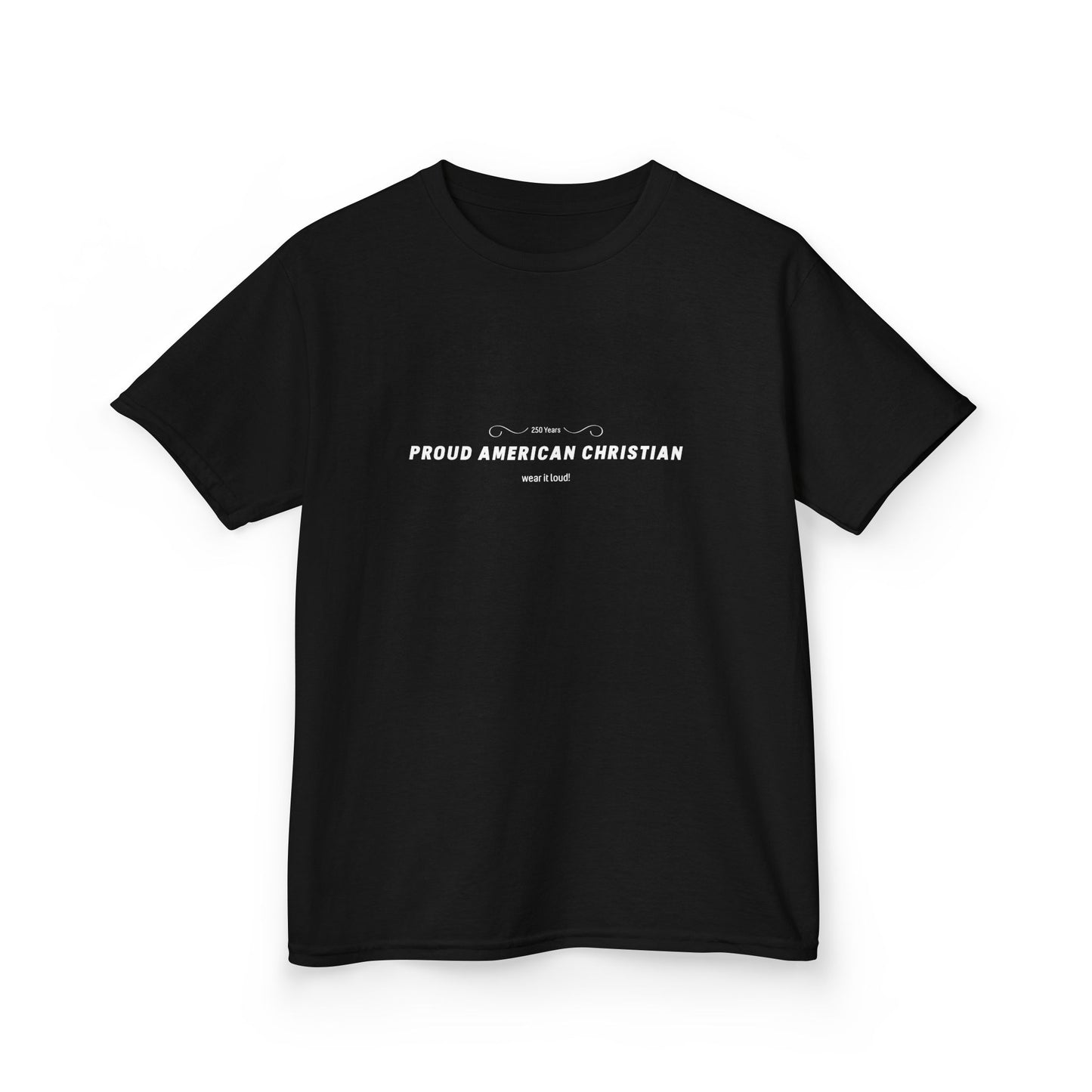 Kids T‑Shirt - "Proud American Christian" Minimalist Faith Tee for Children
