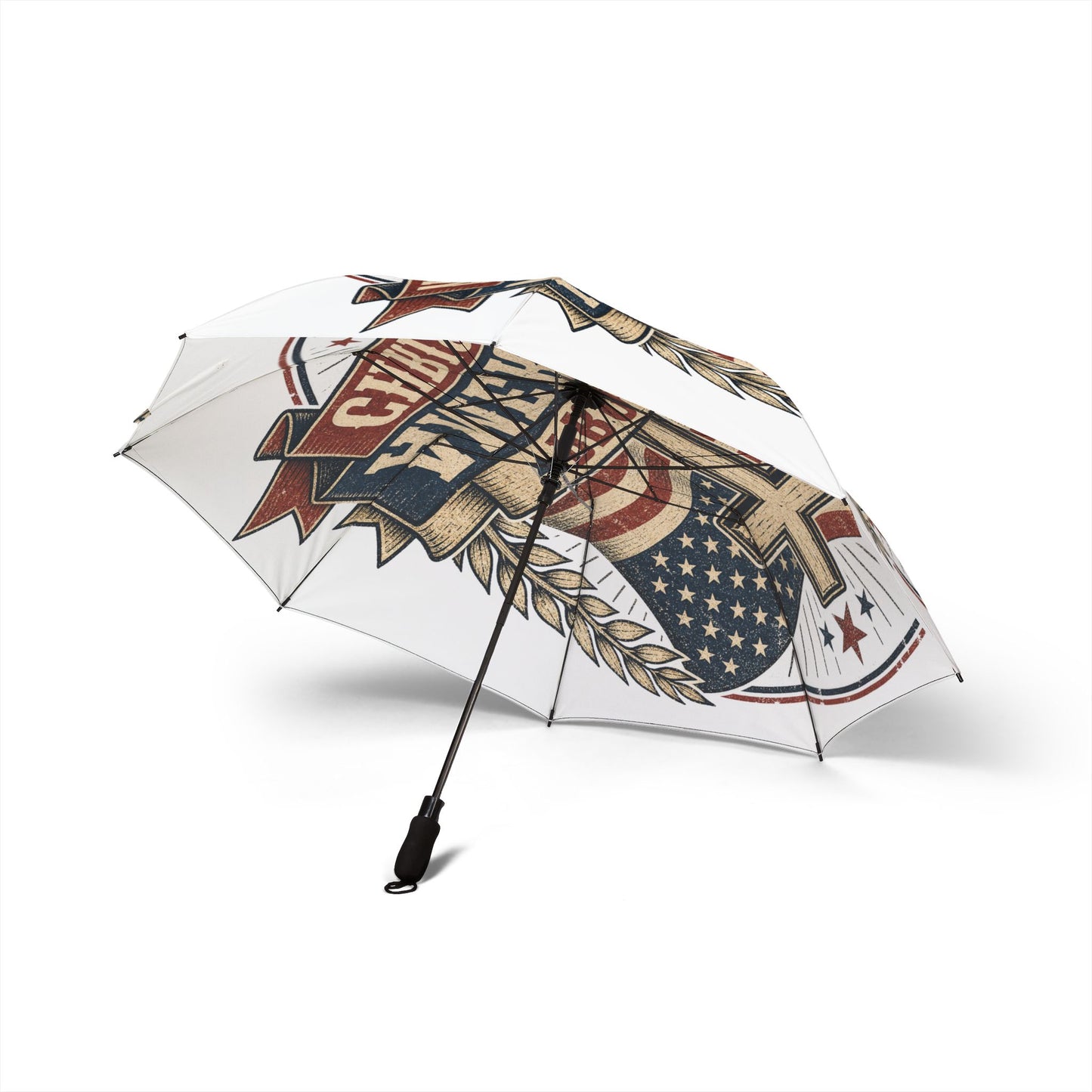 American Christian Flag Umbrella — "Proud American Christian" Semi-Automatic Foldable Umbrella